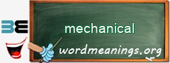 WordMeaning blackboard for mechanical